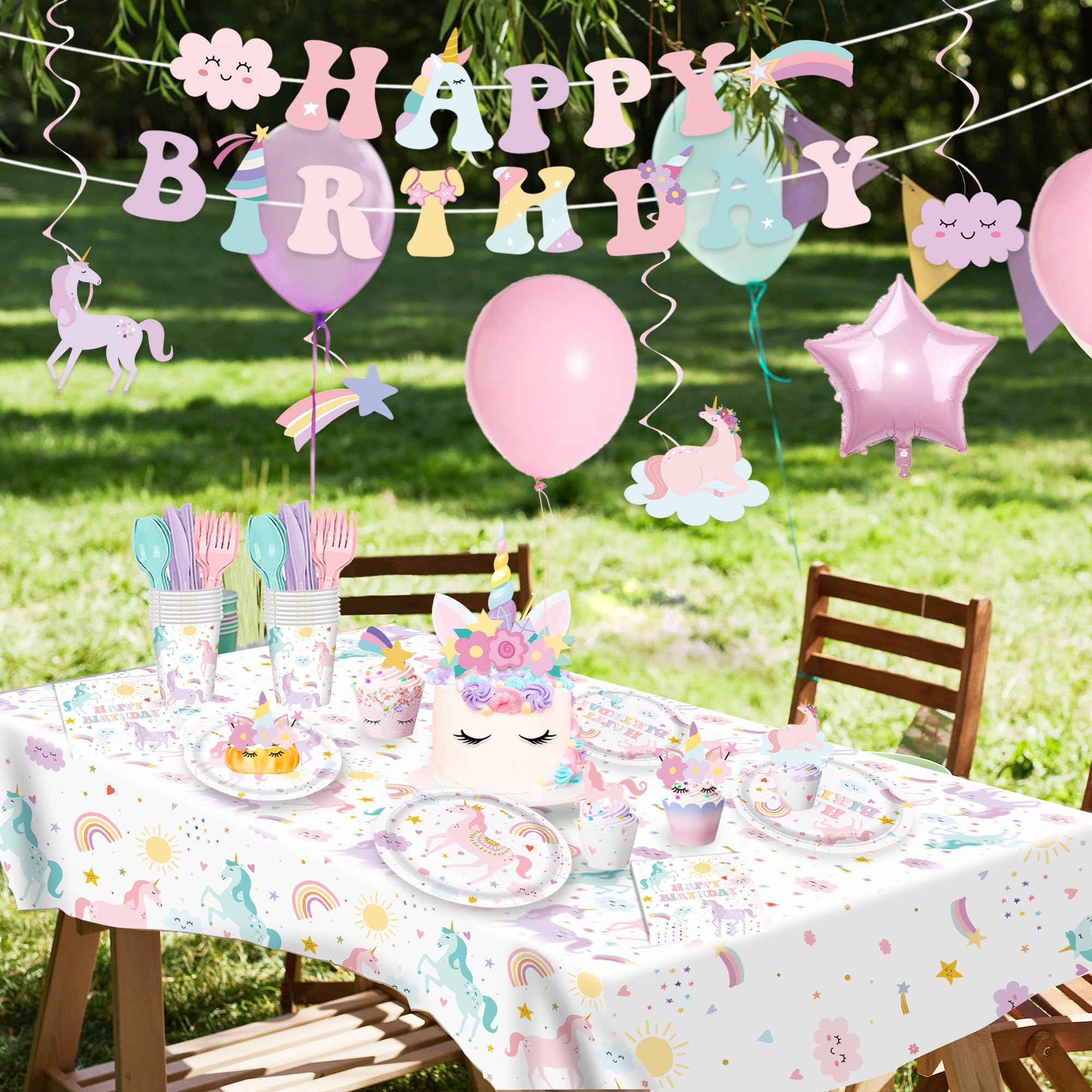 AGOoodySet unicorn banner for festive photos and decoration