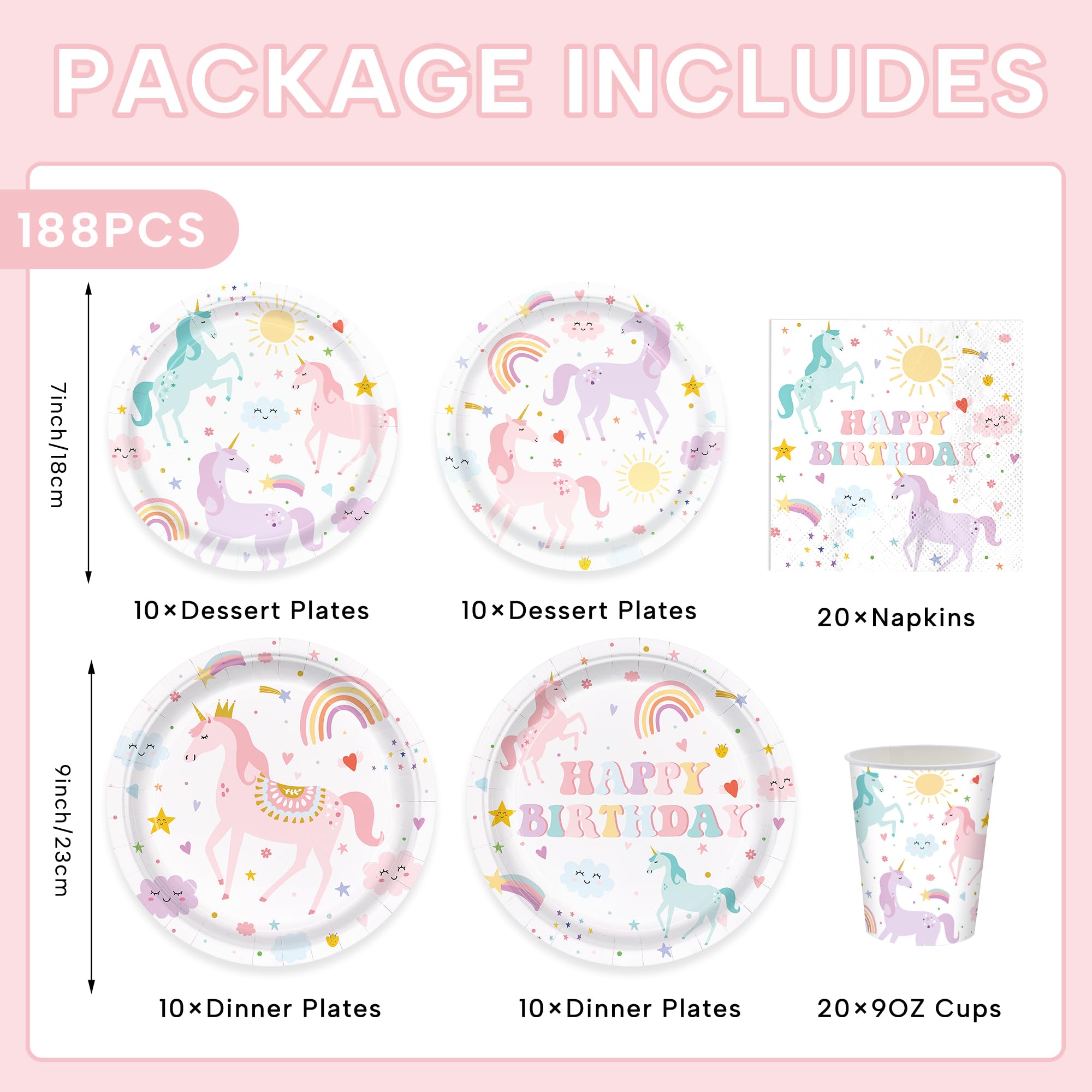 AGOoodySet unicorn cups sturdy disposable cups for celebrations