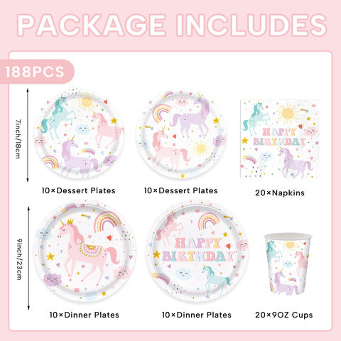 AGOoodySet unicorn cups sturdy disposable cups for celebrations
