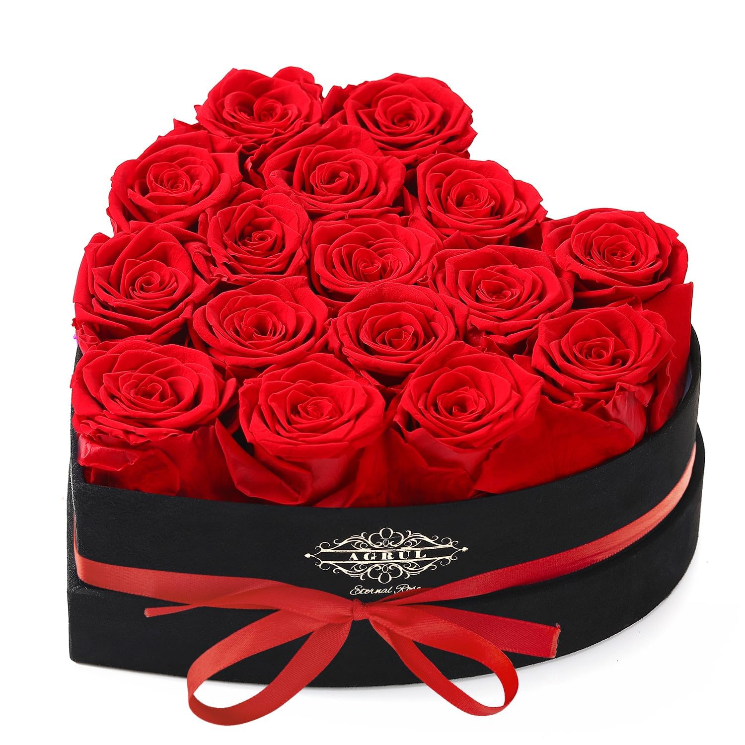 Agrul Mothers Day preserved roses in a heart box display lasting beauty