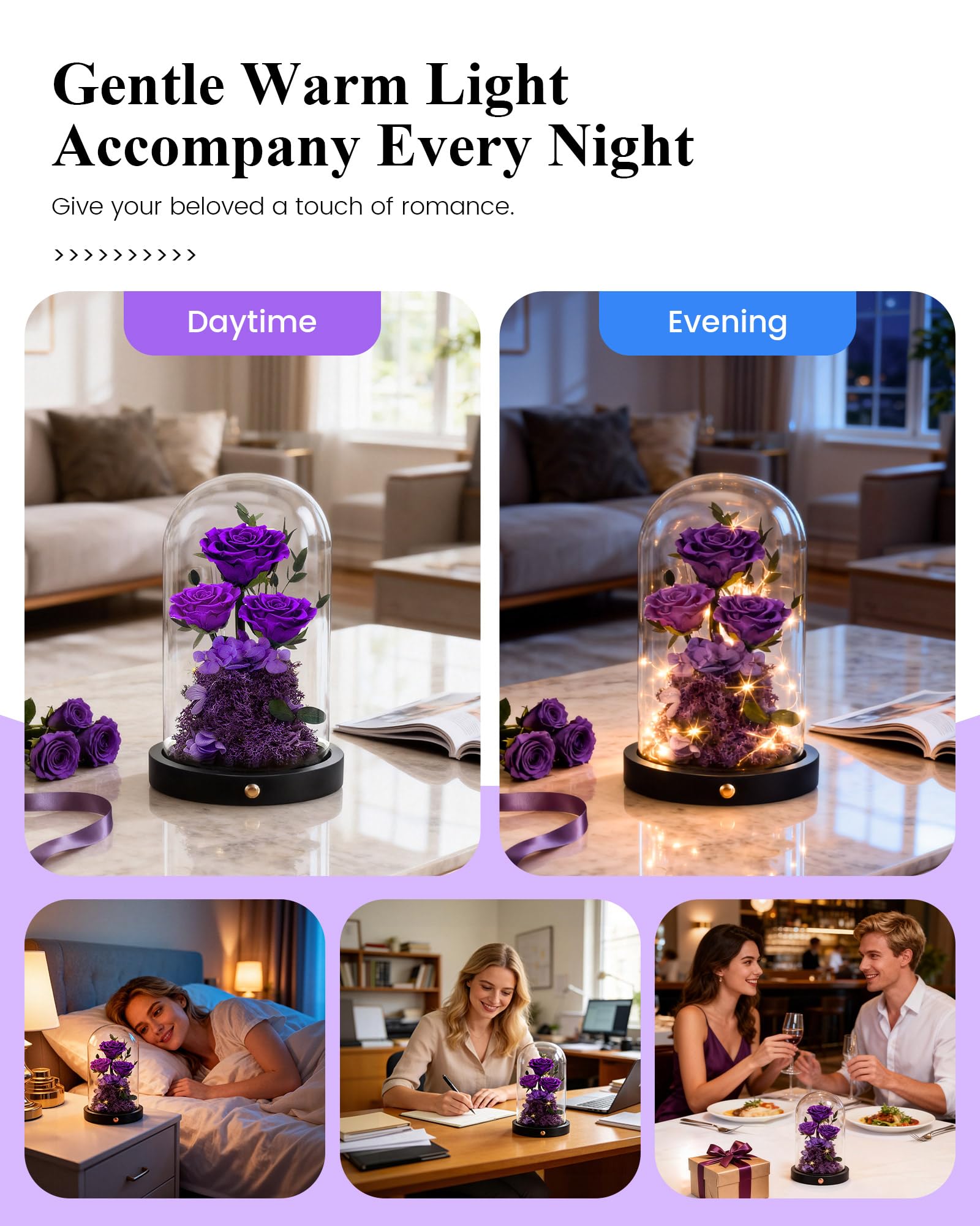 Agrul rose dome elevates living room display.