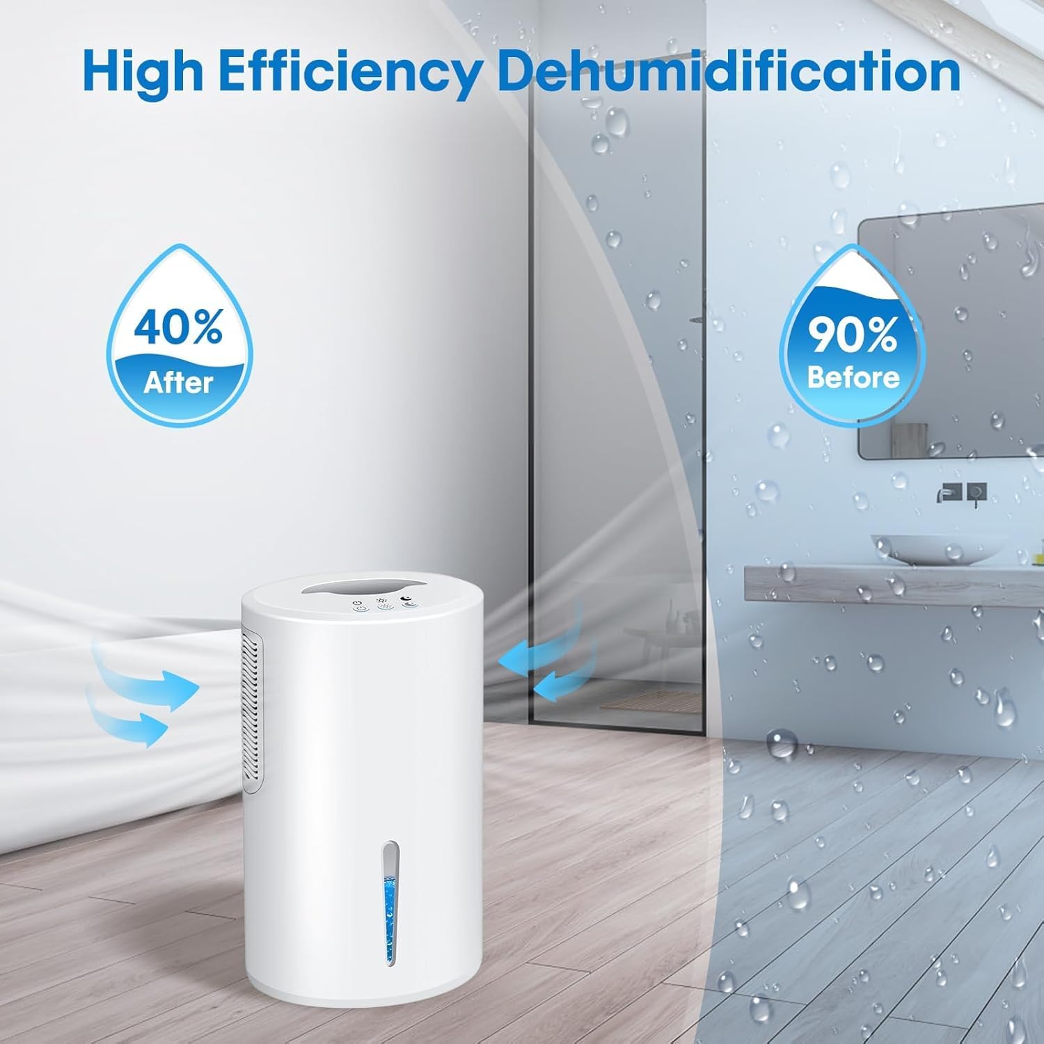 AGRUOO dehumidifier in high-speed mode for rapid moisture control