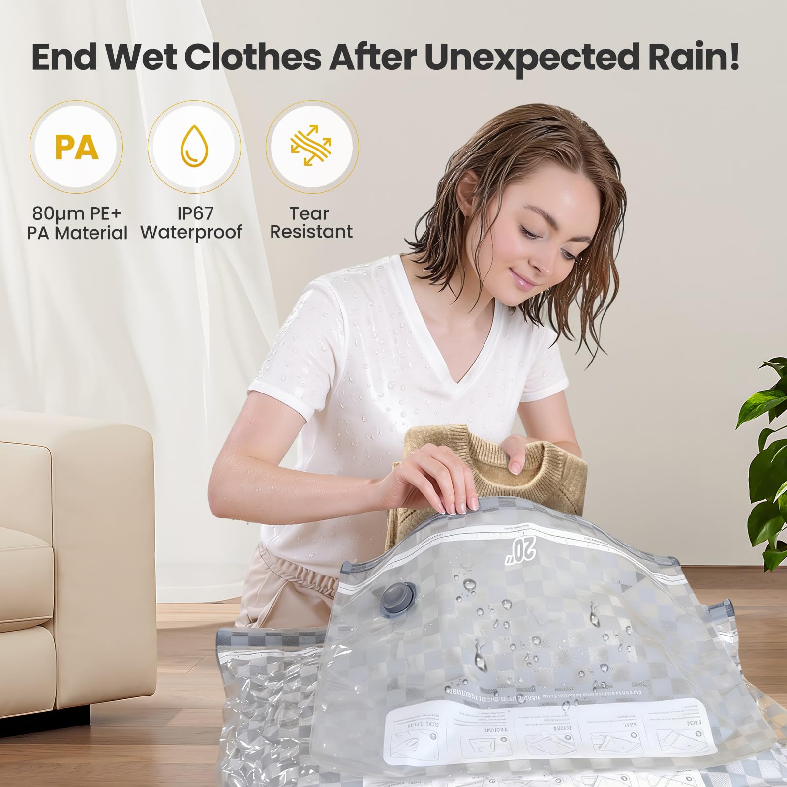 AH AEHIBO 15-piece vacuum bag set from small to large sizes