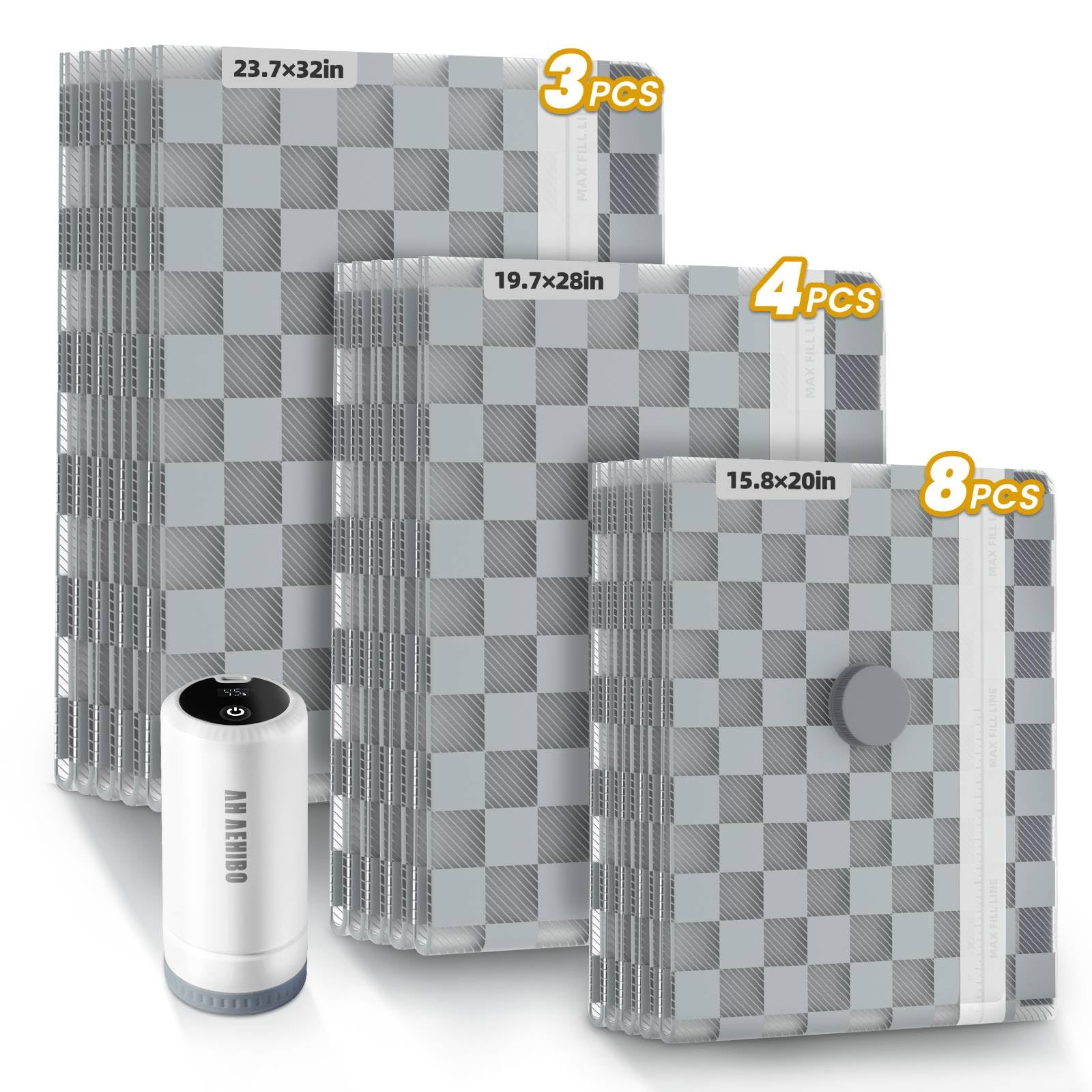 AH AEHIBO vacuum bags travel compact for space-saving packing