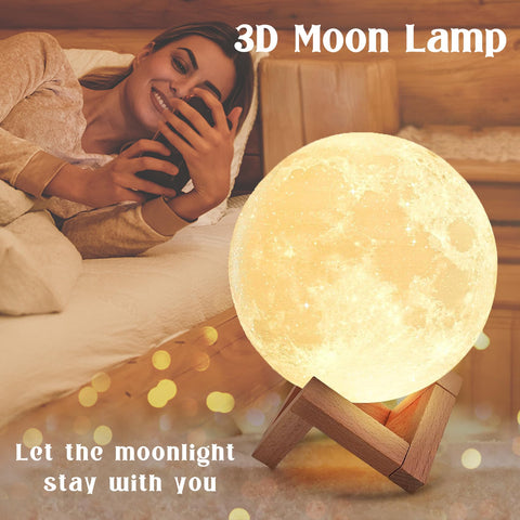 AHAGIFTREE moon lamp with calming glow.
