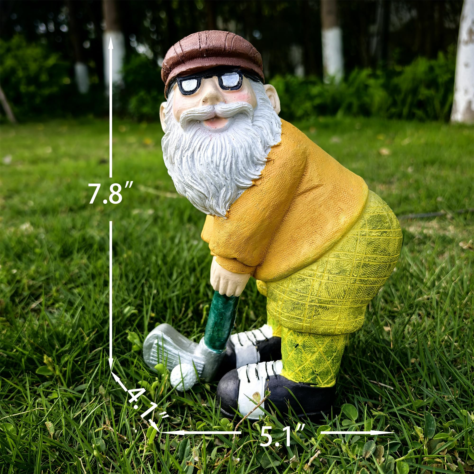 Ahbuohe gnome statue for patio decor with durable resin and hand-painted details