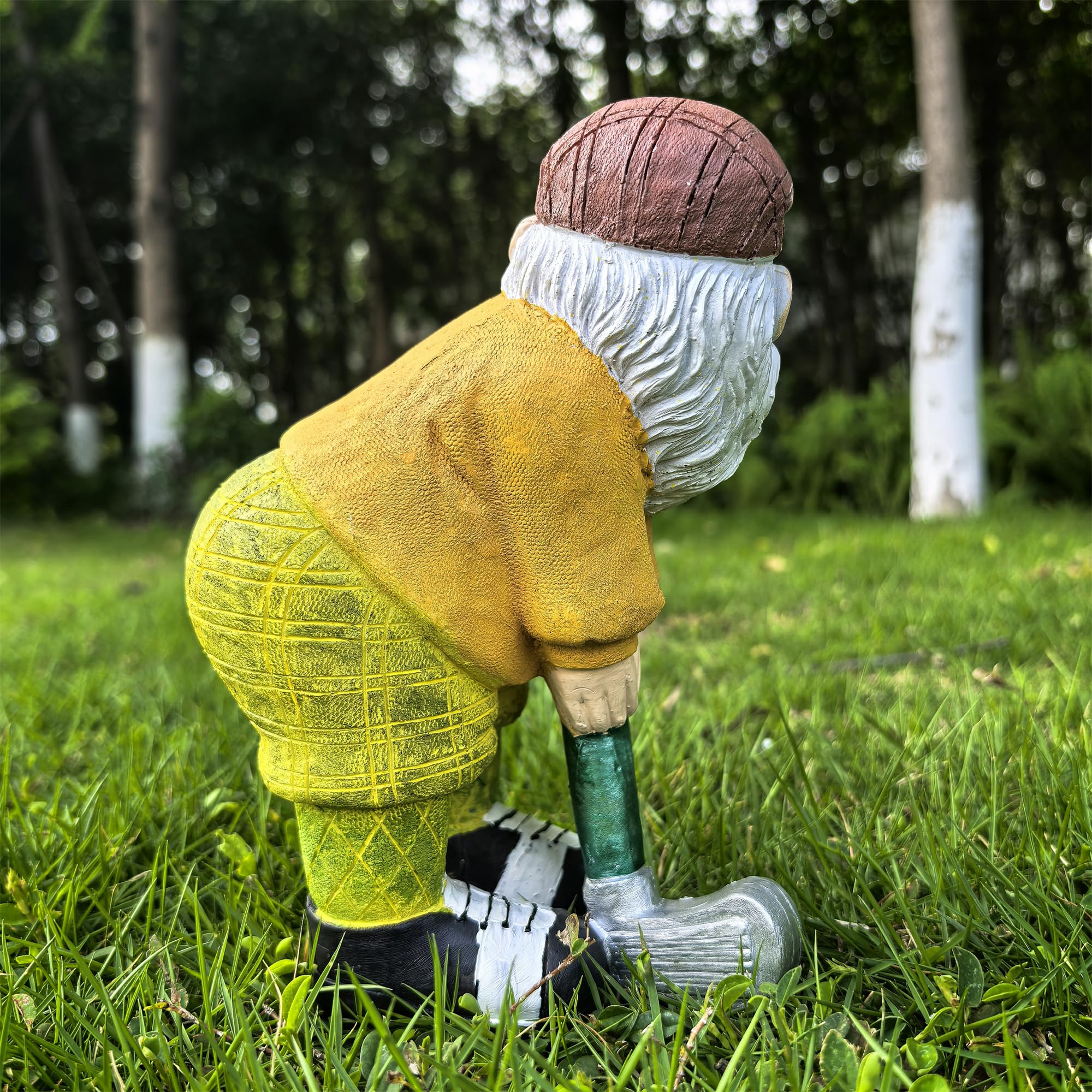Ahbuohe resin gnome indoors on desk display for charming decor