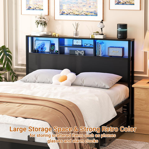 Aheaplus headboard sturdy metal frame ensures stability.