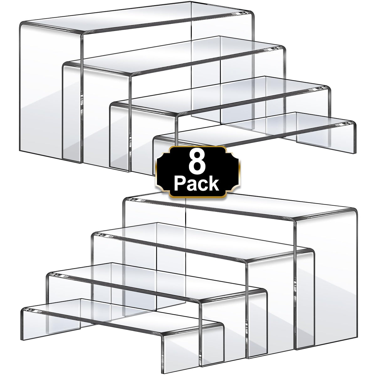 Aheroi acrylic risers 7.87-inch left view for versatile product display