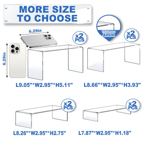 Aheroi acrylic risers 7.87-inch right view for balanced displays