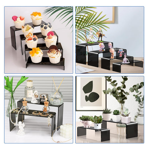 Aheroi acrylic risers 9-05inch setup providing tall display for cupcakes and desserts.