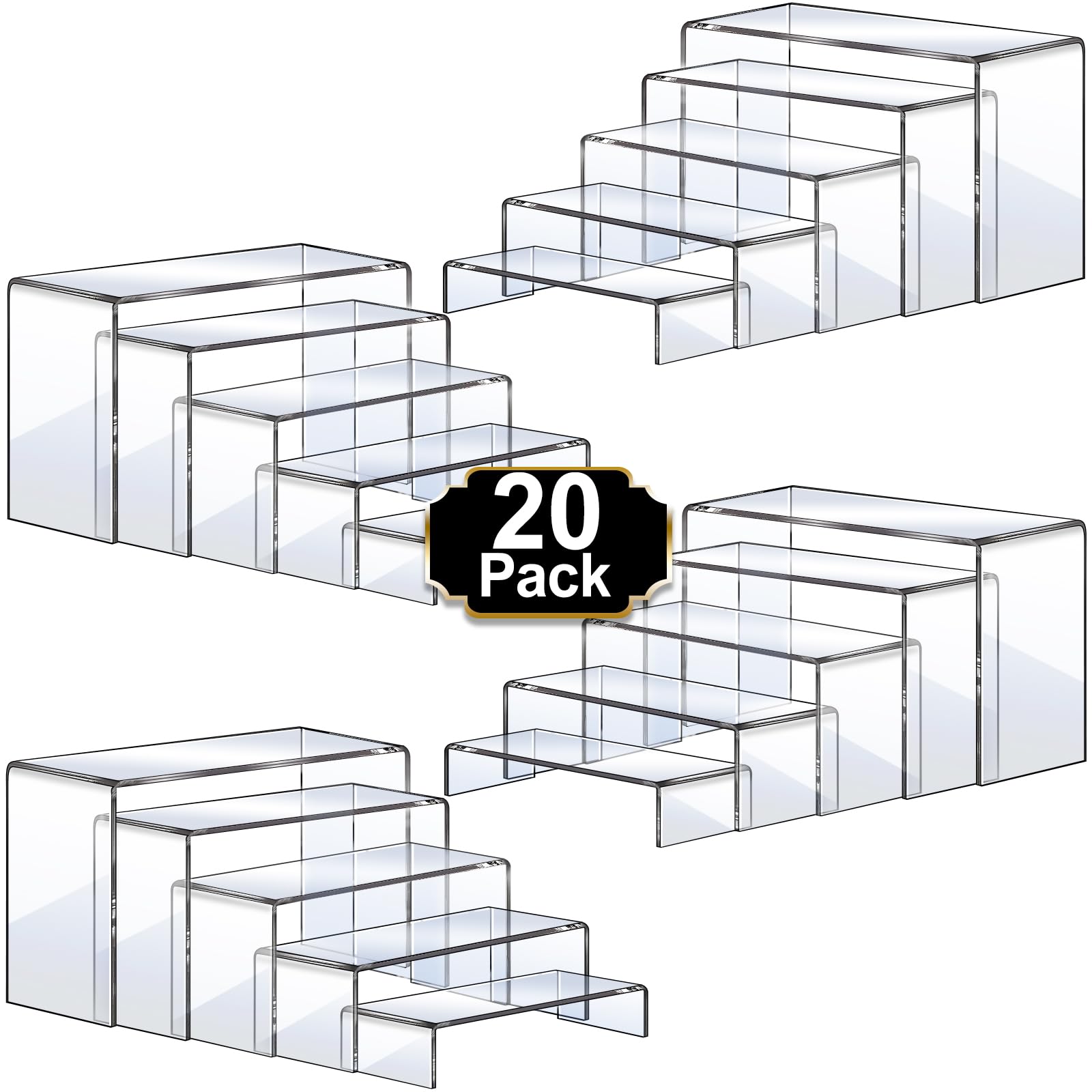 Aheroi acrylic risers in multiple heights for cupcake and dessert display