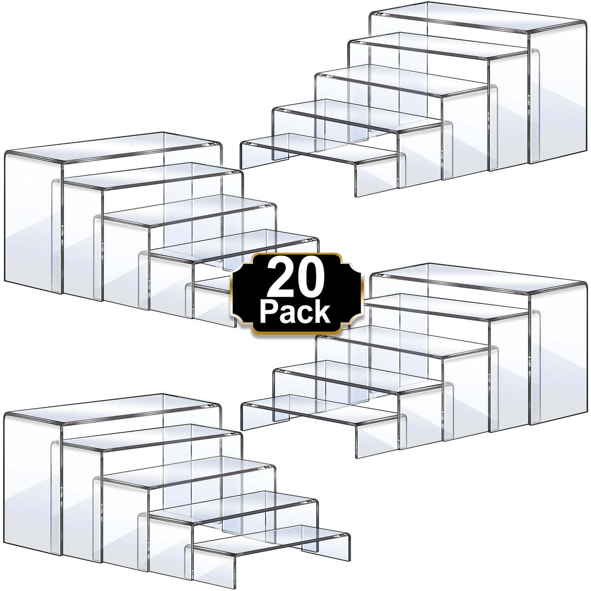 Aheroi acrylic risers in multiple heights for cupcake and dessert display