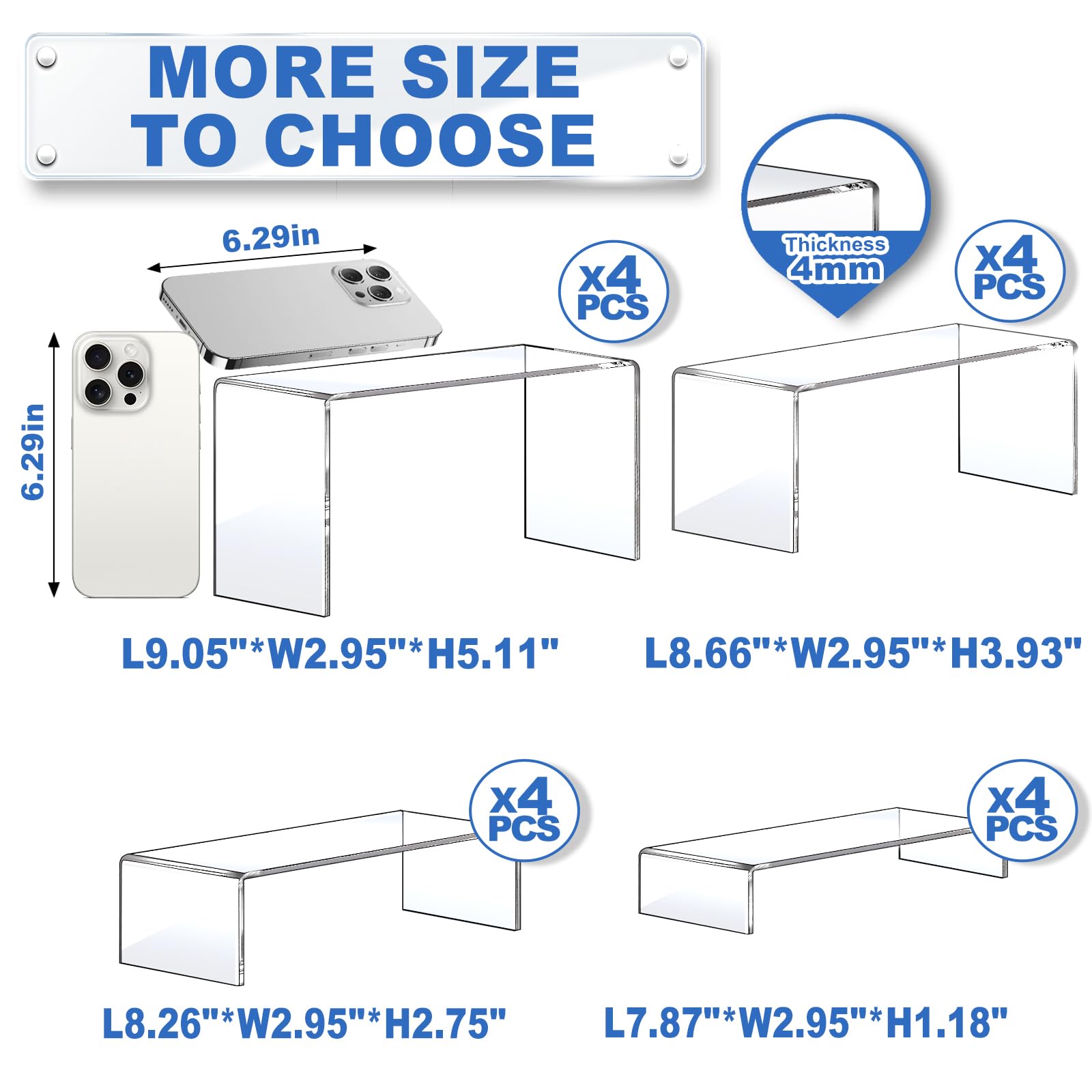 Aheroi display risers 8inch: versatile height to showcase cosmetics and jewelry
