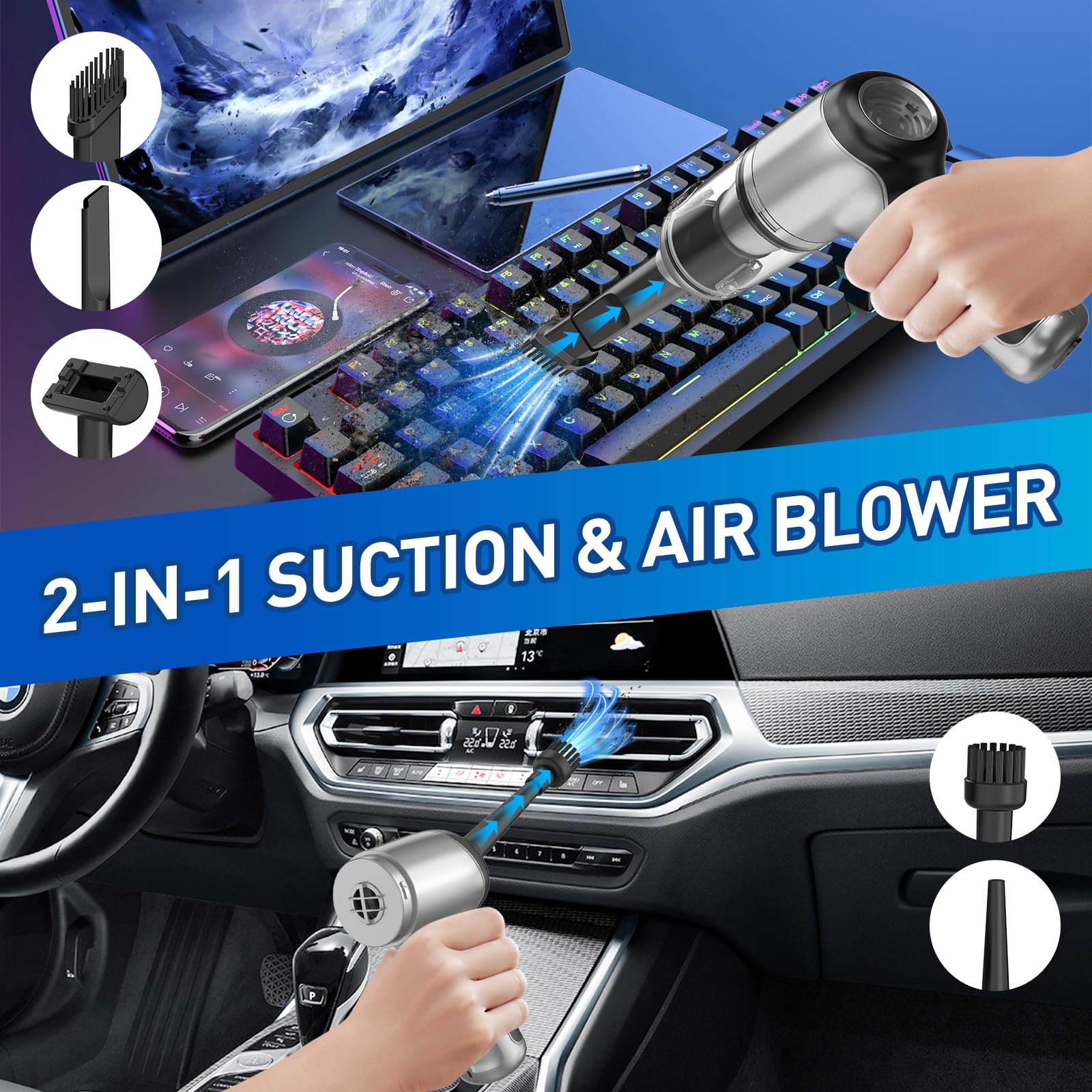 AHNR dual filtration system filters fine dust to protect the motor.