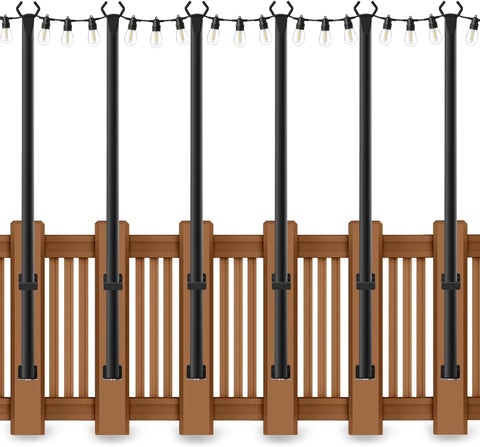 AHRLHR 6-pack 5ft string light poles built in galvanized steel for durable outdoor use.