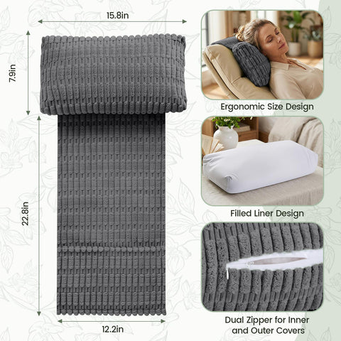 Dimensions 23 by 15.8 inches provide generous neck support.