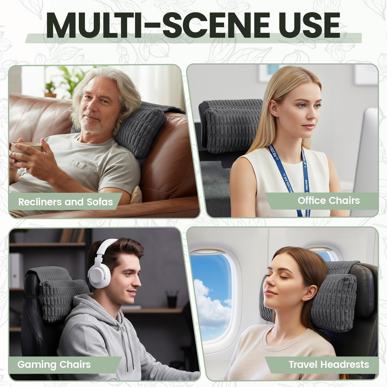 AHUAWA pillow relieves neck, head, and shoulder tension during downtime.
