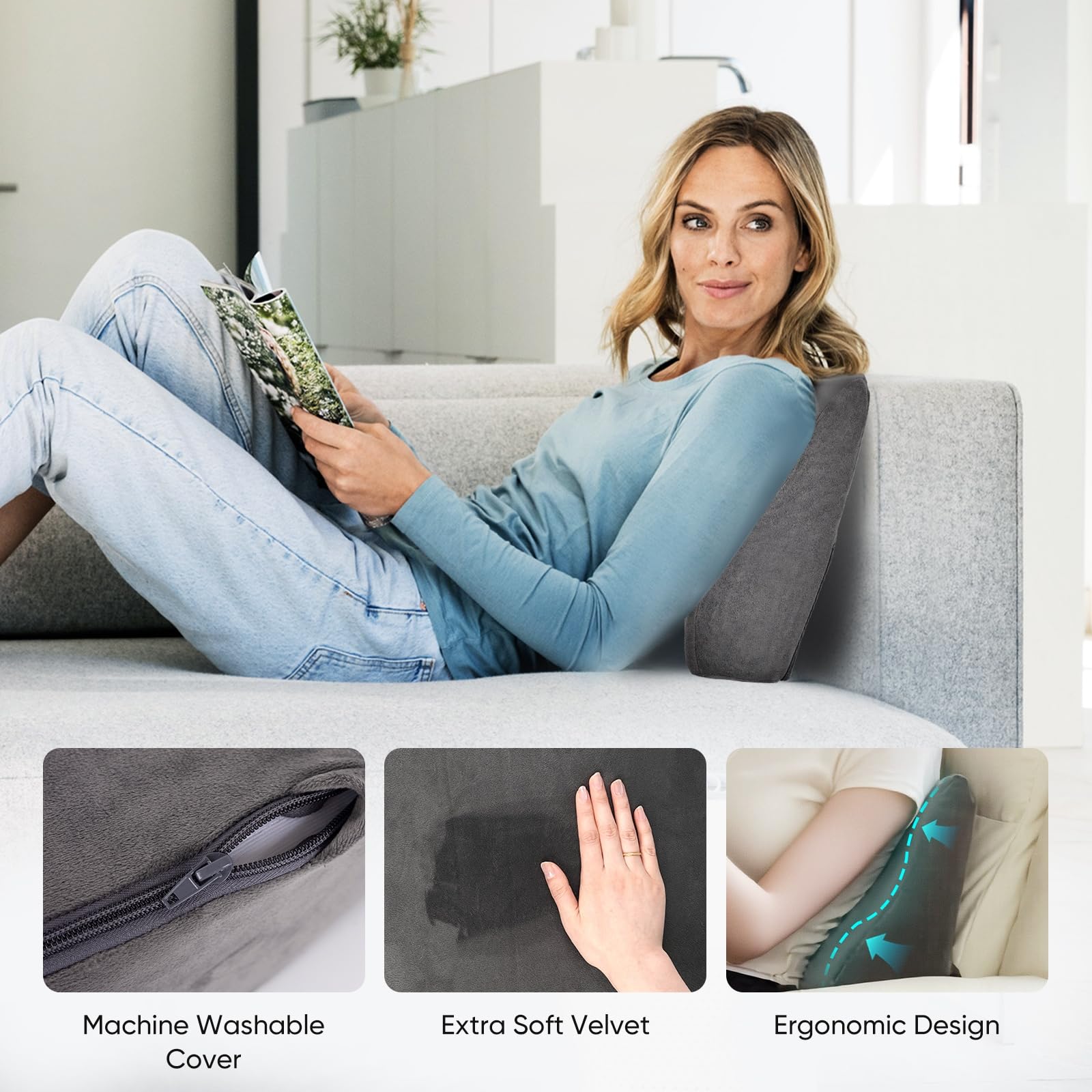 AHUAWA gel-infused memory foam top helps dissipate heat for a cooler sitting experience.
