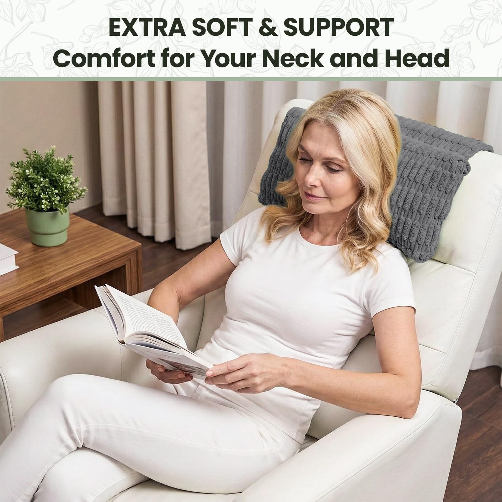 AHUAWA headrest pillow with adjustable firmness for personalized comfort.