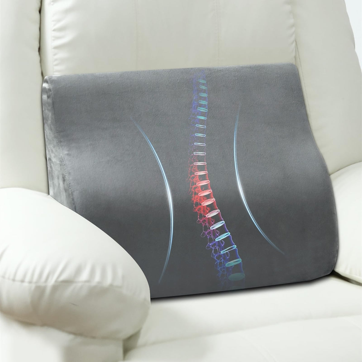 AHUAWA lumbar support pillow on a recliner delivers plush comfort and lower back support.