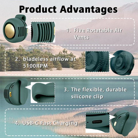Ahuccf bladeless design for quiet use and safe handling.