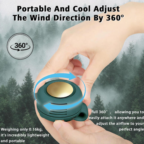 Ahuccf USB rechargeable 900mAh battery powering long-lasting cooling.