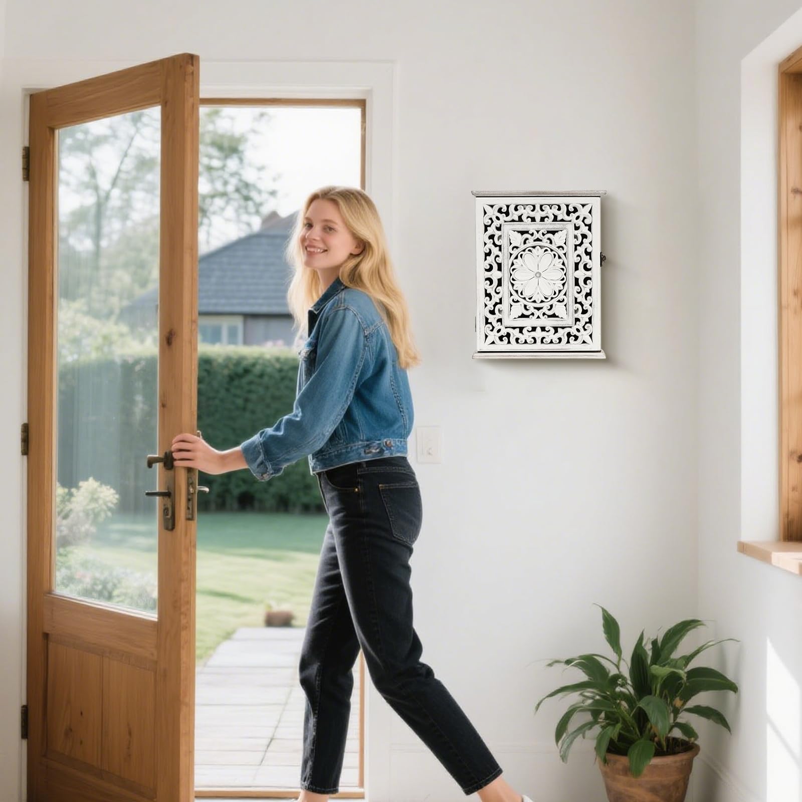 AHUONEL farmhouse key rack ideal for entrance storage
