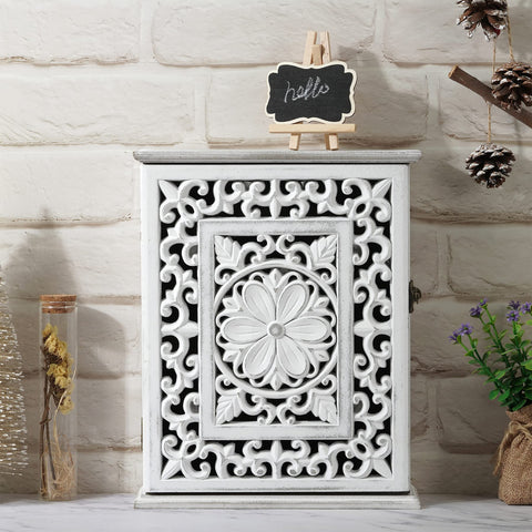 AHUONEL key cabinet featuring six double hooks for tidy organization