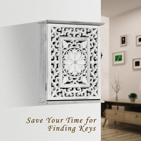 AHUONEL wall-mounted key hanger with six hooks for easy access