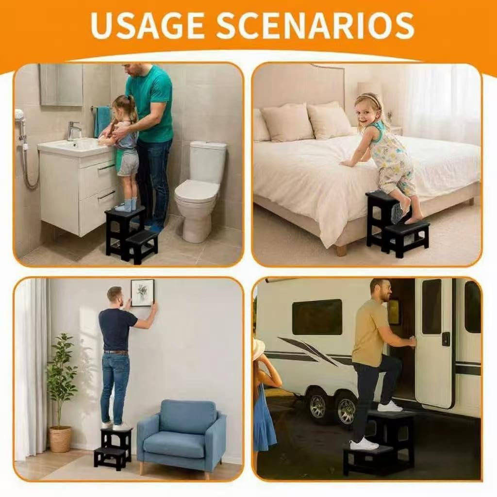 Ahxuvan 2-step stool opened for tasks around the home.