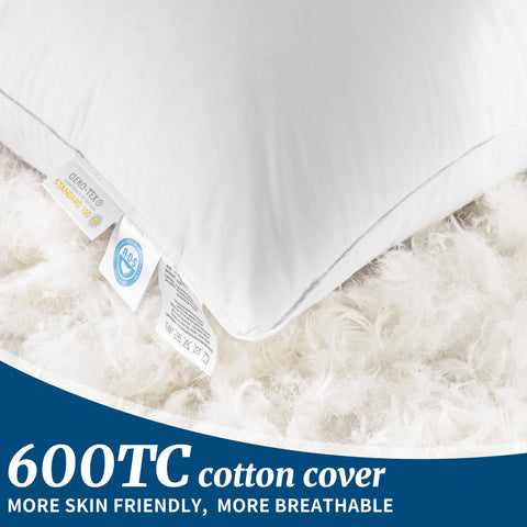 AiAngu pillow in bed illustrating versatile support for back, side, and stomach sleepers
