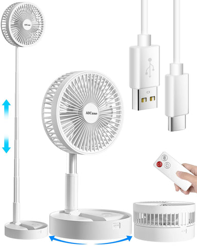 AICase stand fan folding compact for easy storage and portability.