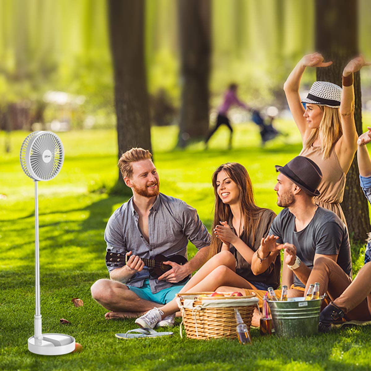 AICase stand fan four-speed settings customize airflow across tasks.