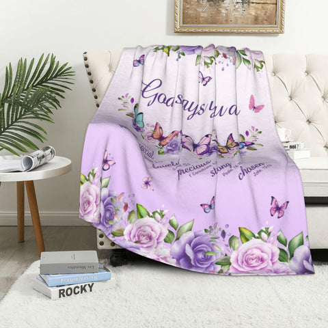 AICLIV Christian Butterfly Blanket folded display highlights compact, gift-ready packaging