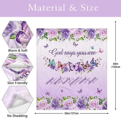 AICLIV Christian Butterfly Blanket travel pouch shows portable comfort