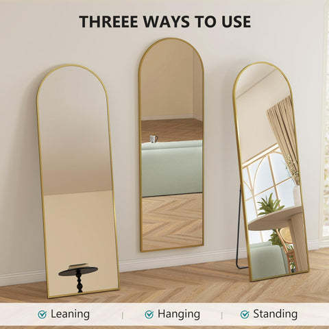 Aidoly arch mirror room setting showing versatile styling in a living space.