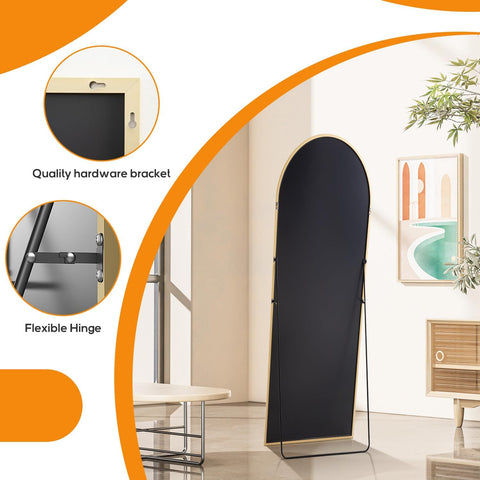 Aidoly Arched Mirror floor-standing and wall-leaning setup options