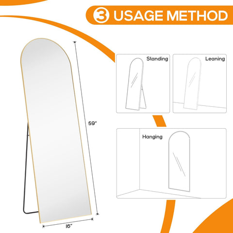 Aidoly Arched Mirror wall-mount bracket enables flexible placement
