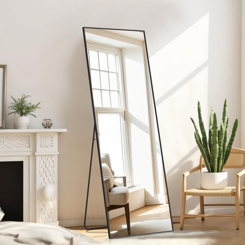 Aidoly 64x21 mirror in leaning setup for versatile placement options.
