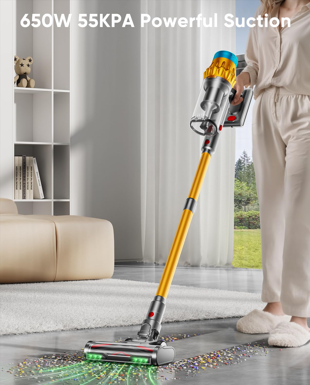 AIDTIPS vacuum demonstrates 70 minute runtime for whole-home cleaning