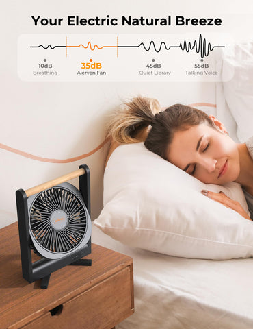 AIERVEN quiet 13-ounce cruise fan provides peaceful cooling for bedtime or reading.