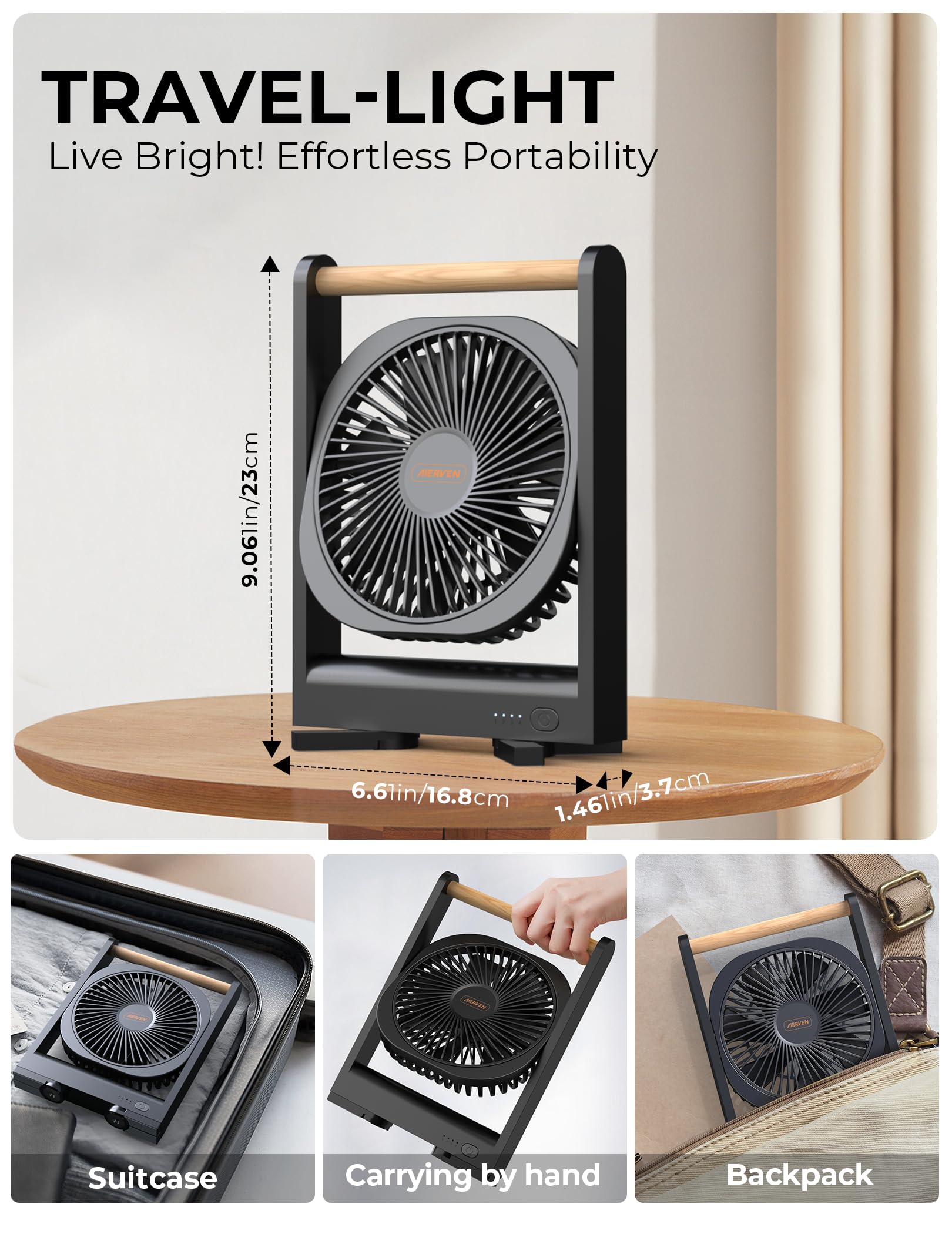 AIERVEN ultra-slim 1.46-inch cruise fan delivers strong airflow in tight cabin spaces.
