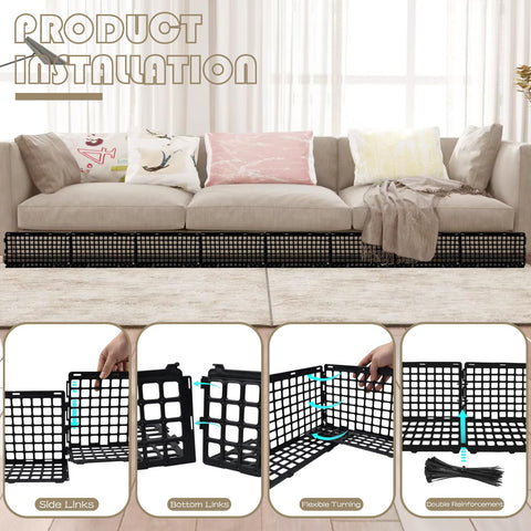 Aifong modular blocker system under furniture enables flexible shapes for beds or sofas.