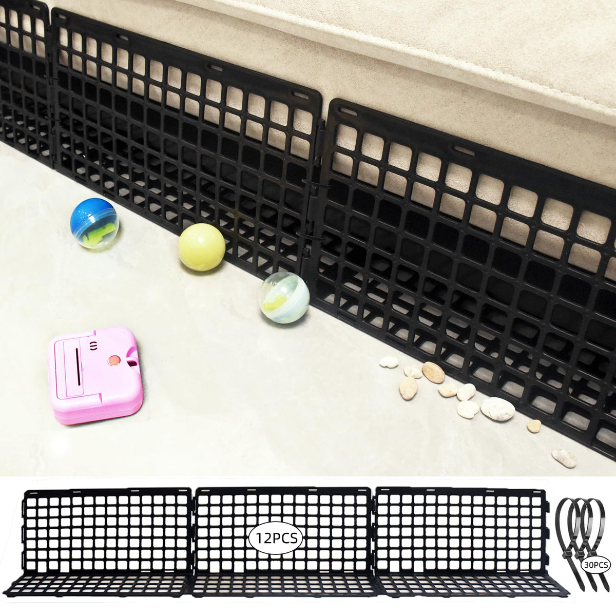 Aifong under-couch blocker 12-piece set blocks gaps under furniture and helps keep pets out.