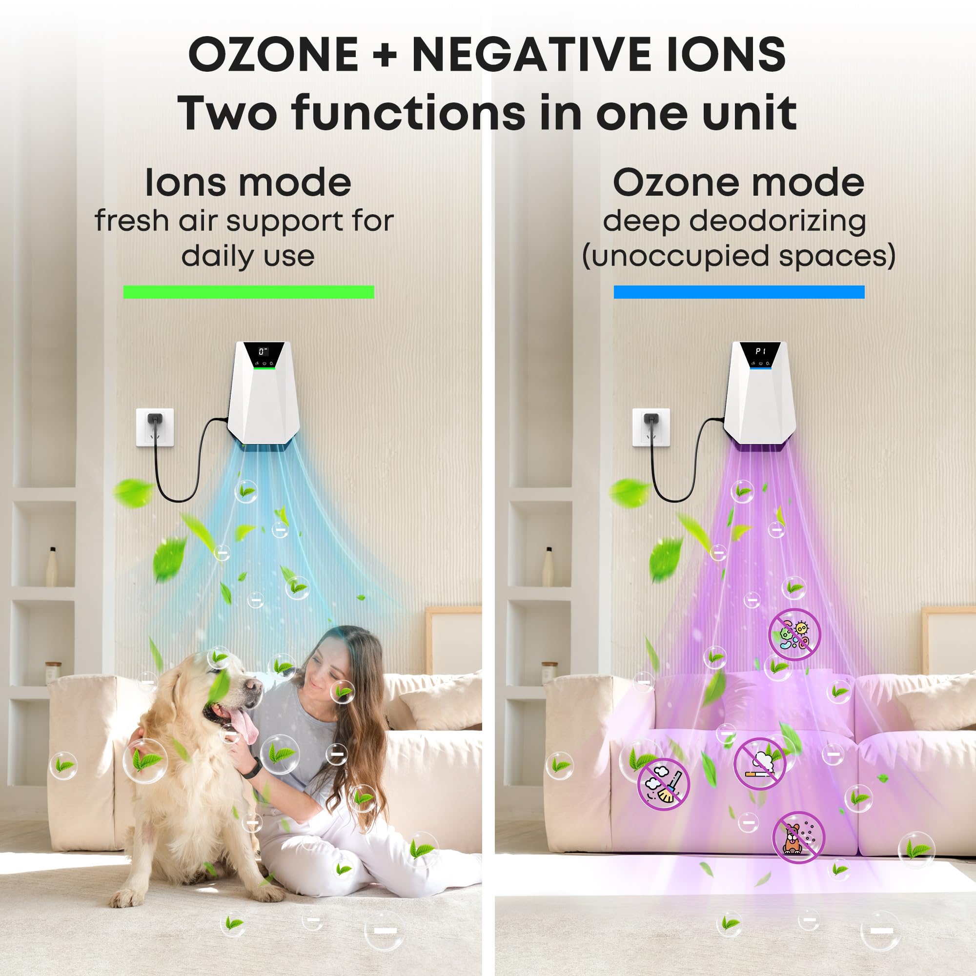 AIIKEE plug-in deodorizer in outlet shows simple, filter-free operation.
