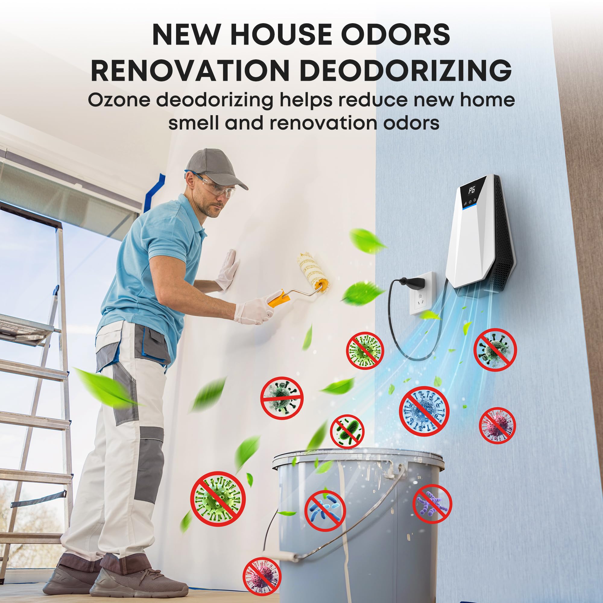 AIIKEE quiet deodorizer under 50dB with timer controls for ease.