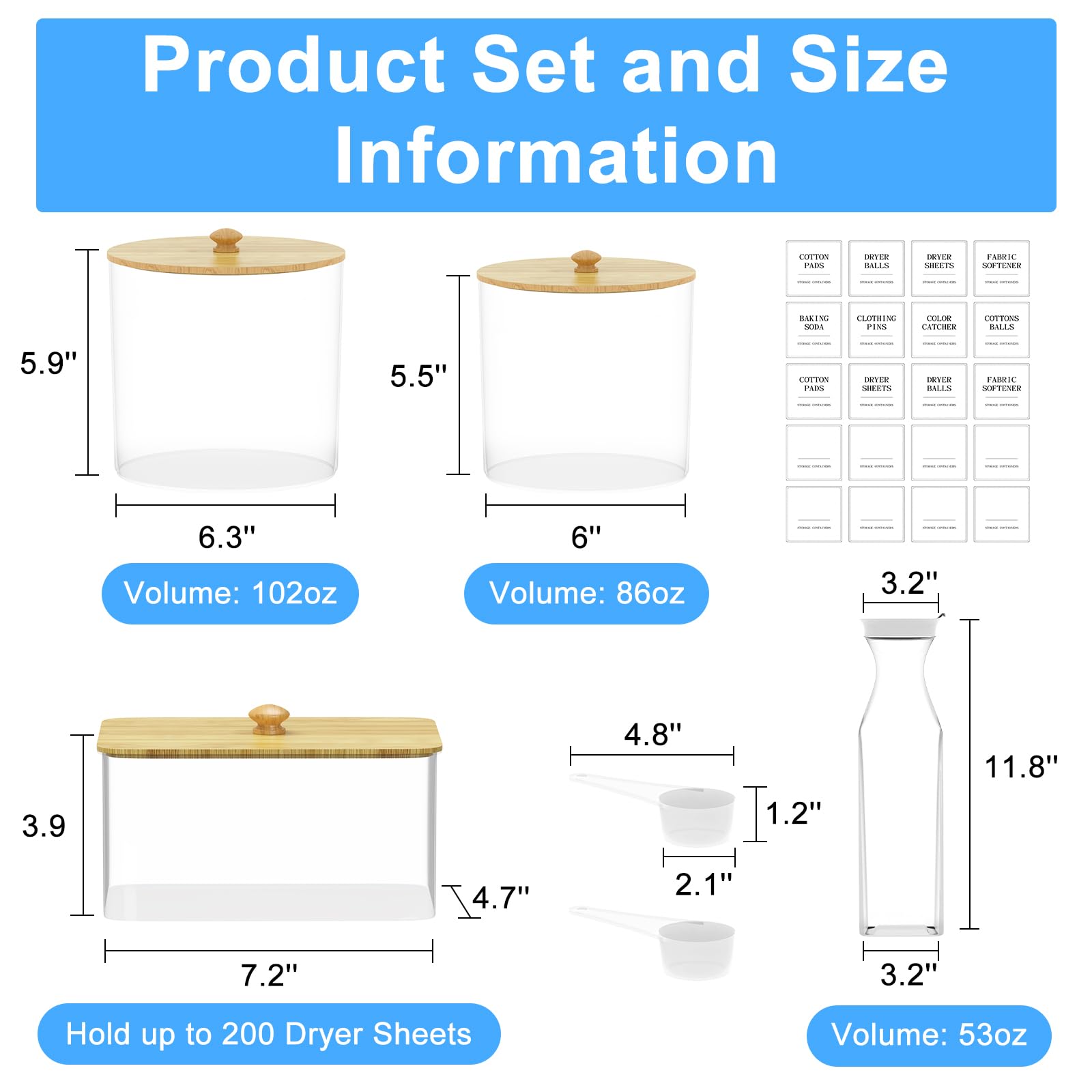 AIKAMI dryer sheet box with easy access lid and ample storage