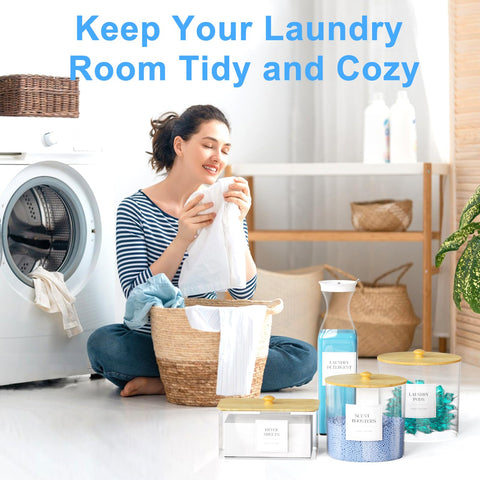 AIKAMI waterproof labels and scoops simplify organizing your laundry