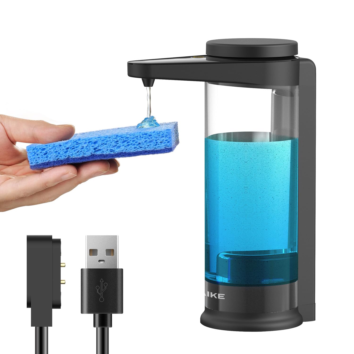 AIKE 17oz touch-free dispenser on countertop for convenient, hygienic use
